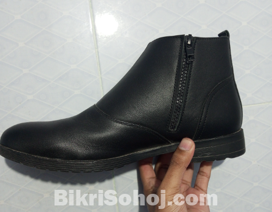 Men's High Neck Boot Shoe with Zipper